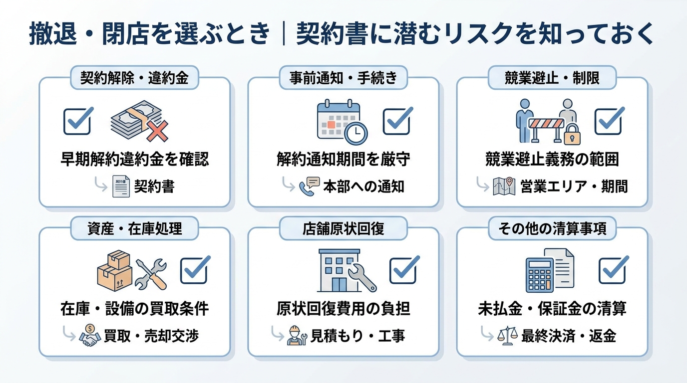 撤退・閉店を選ぶとき｜契約書に潜むリスクを知っておく