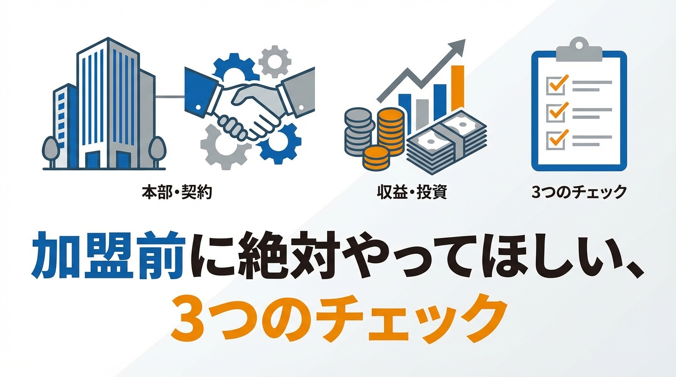 加盟前に絶対やってほしい、3つのチェック