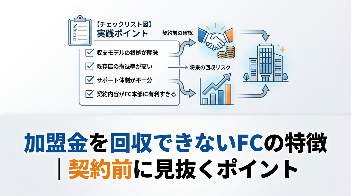 加盟金を回収できないFCの特徴｜契約前に見抜くポイント