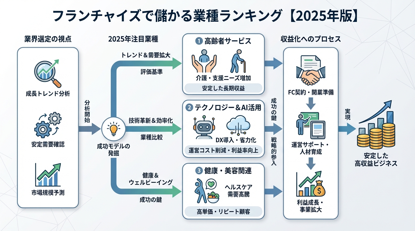 フランチャイズで儲かる業種ランキング｜5ブランド加盟した私が本音で解説のアイキャッチ画像