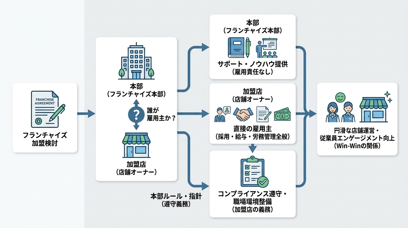 フランチャイズの従業員雇用は「誰が雇用主か」を最初に理解する