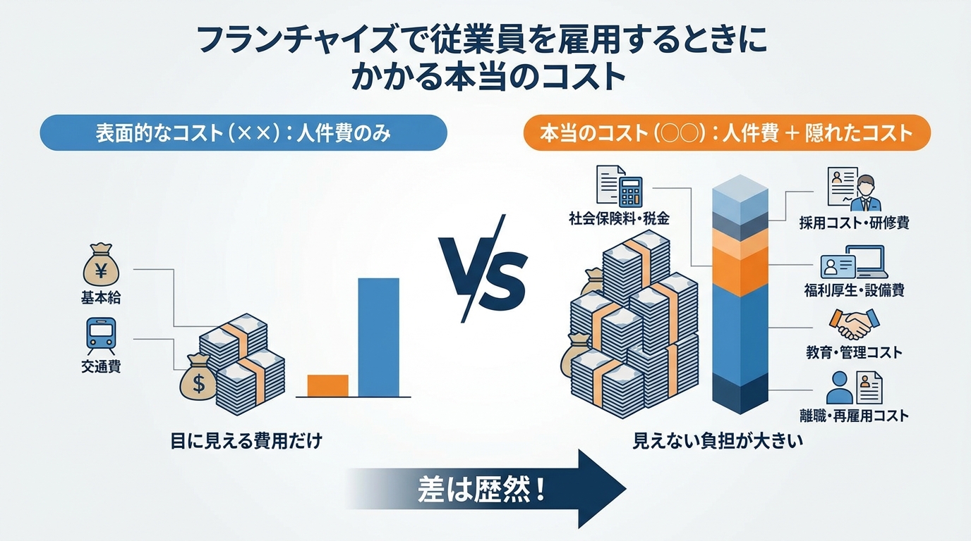 フランチャイズで従業員を雇用するときにかかる本当のコスト