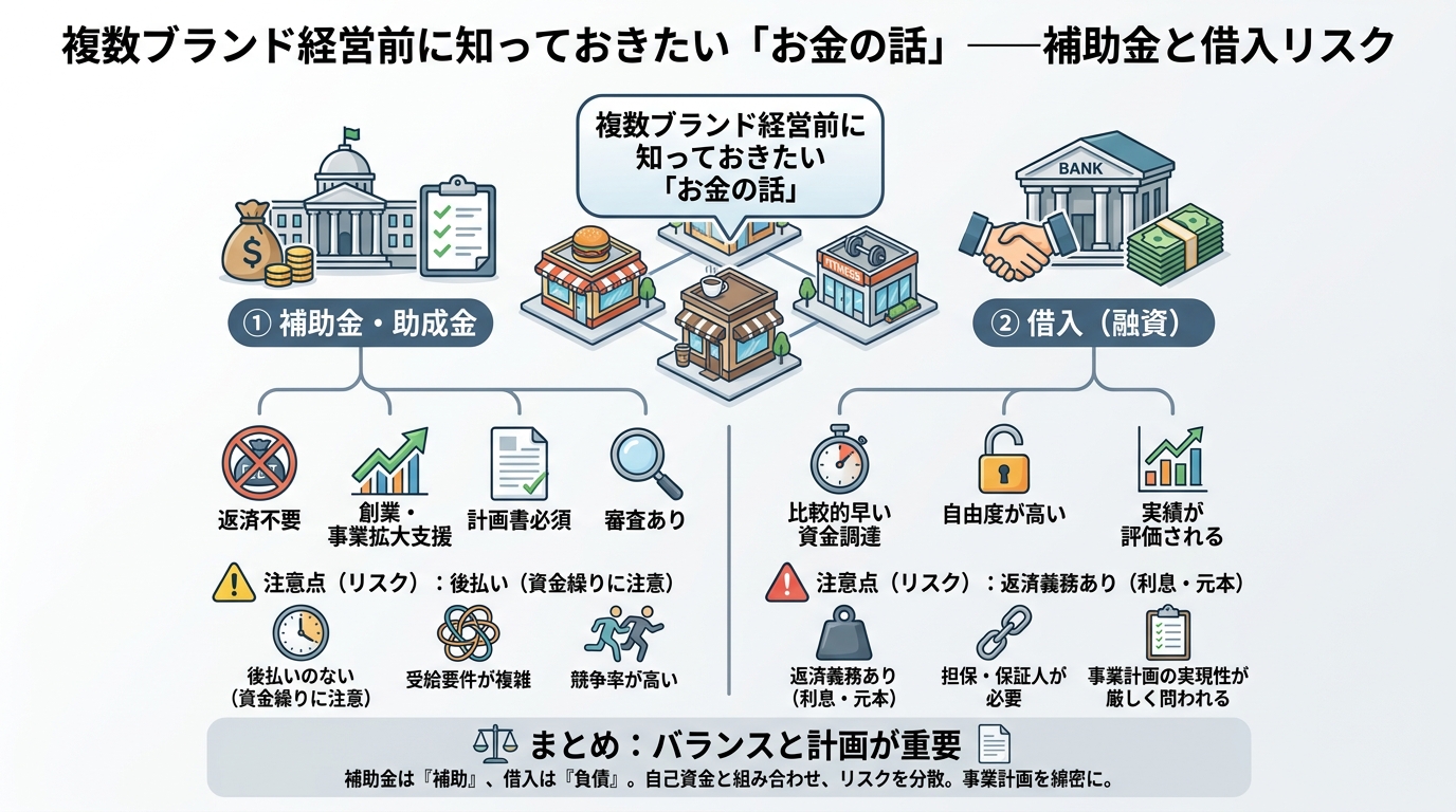 複数ブランド加盟前に知っておきたい「お金の話」——補助金と借入リスク