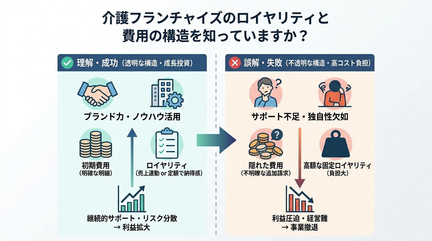 介護フランチャイズのロイヤリティと費用の構造を知っていますか？