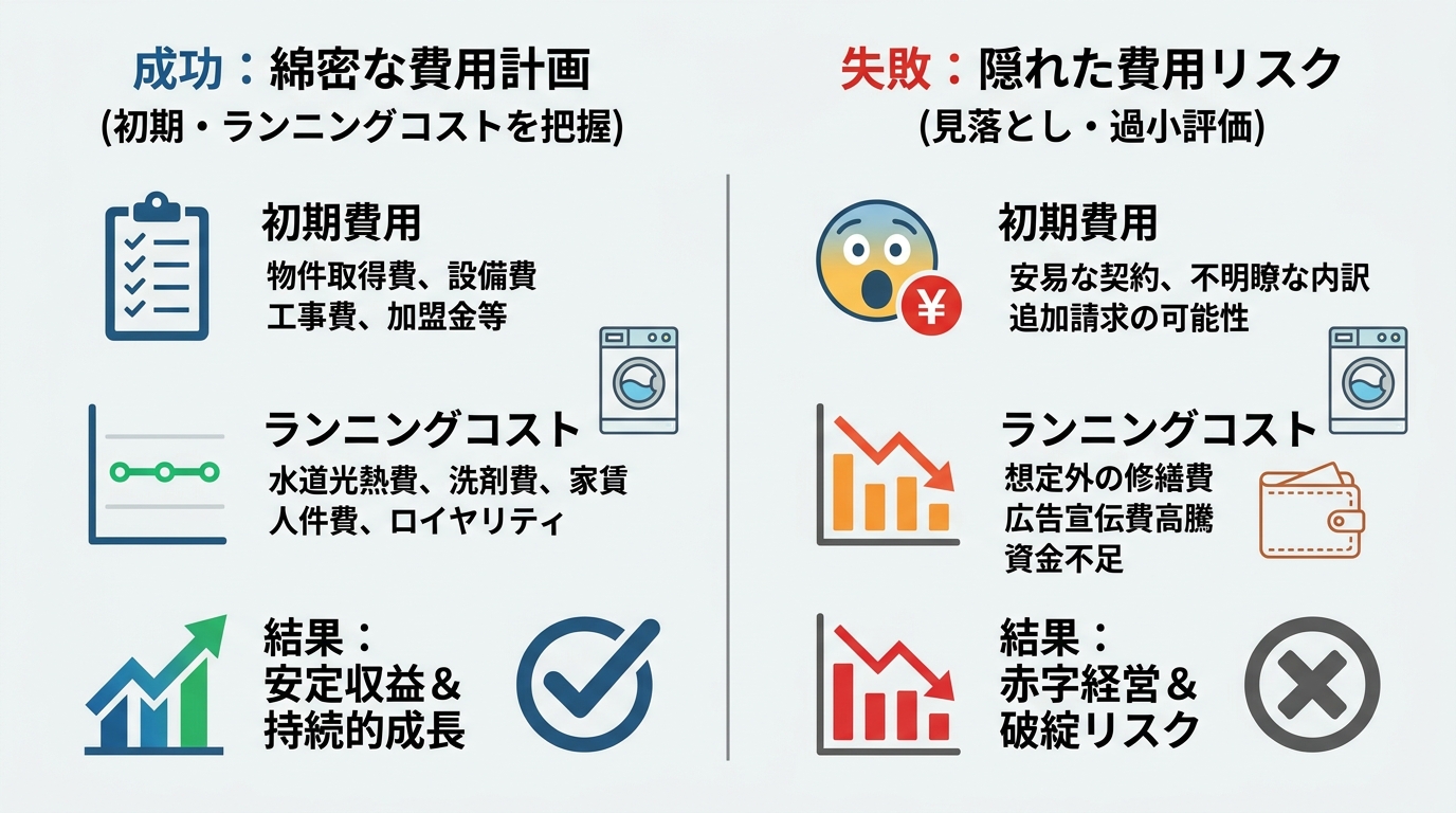 コインランドリーFCの失敗を招く「費用の落とし穴」