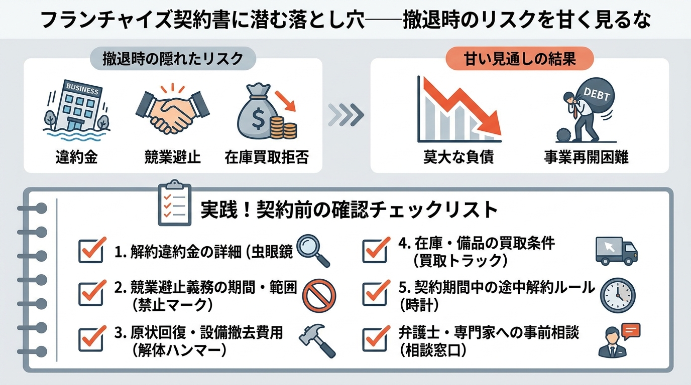 契約書に潜む落とし穴——撤退時のリスクを甘く見るな