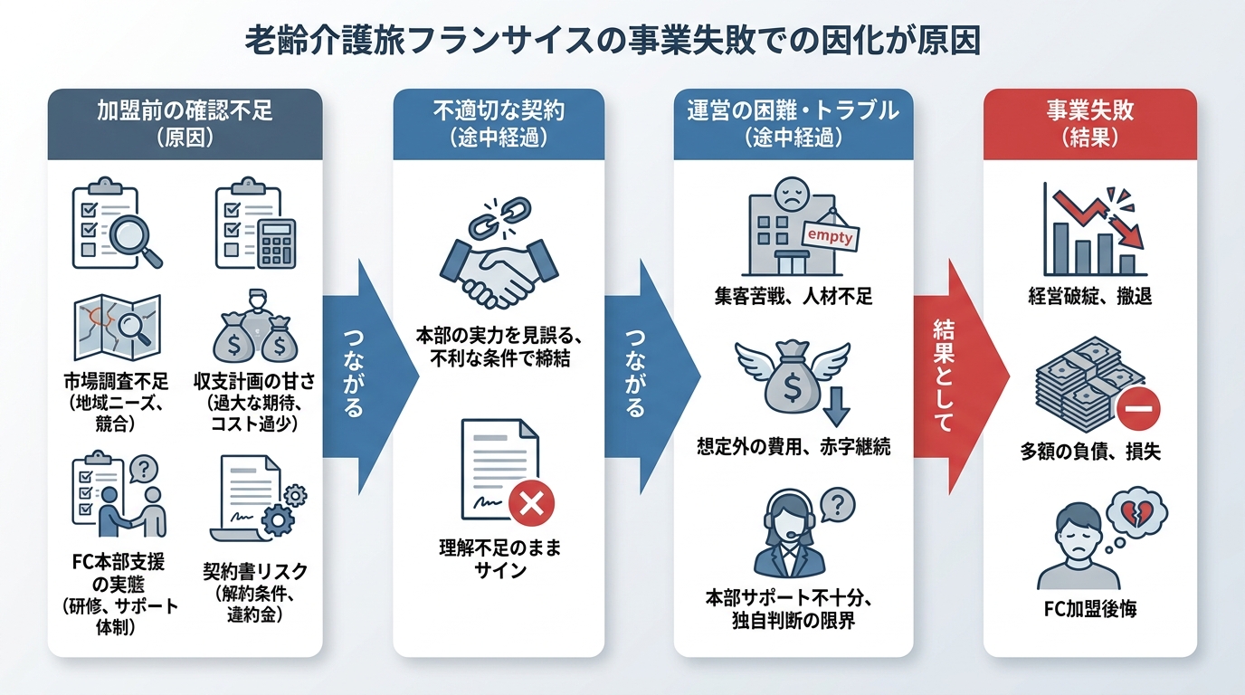 介護フランチャイズで失敗しないために加盟前に確認すべきこと