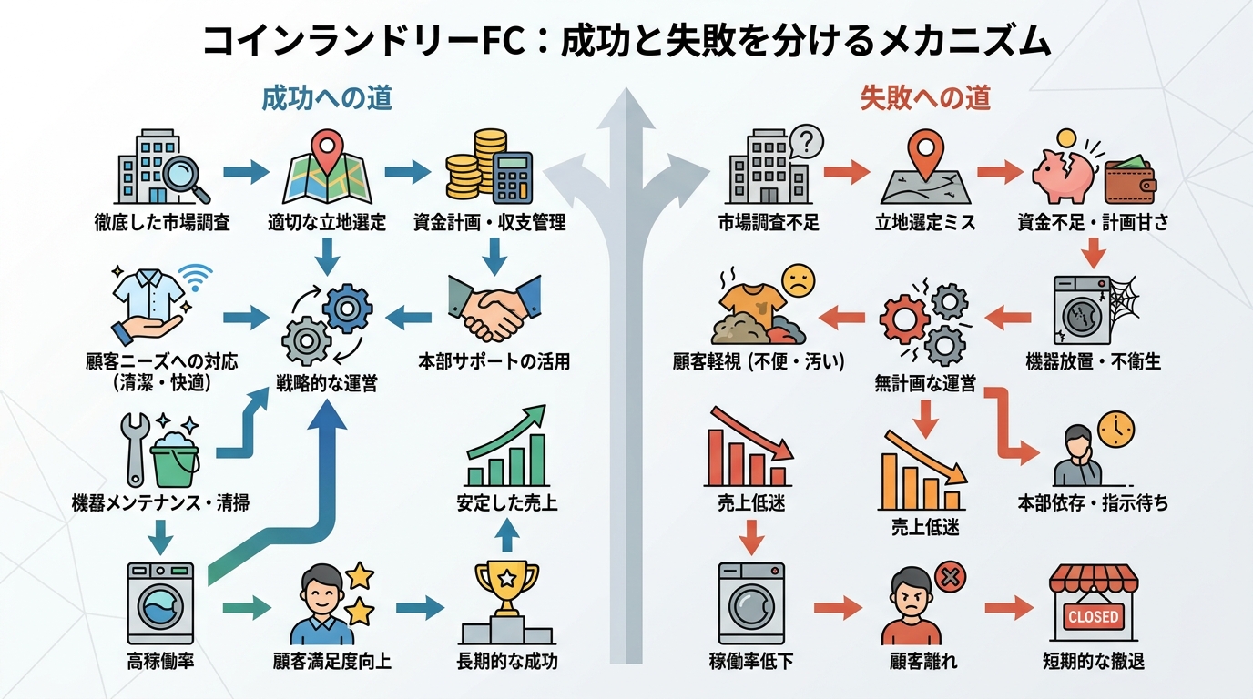 コインランドリーFC成功者と失敗者を分けるもの