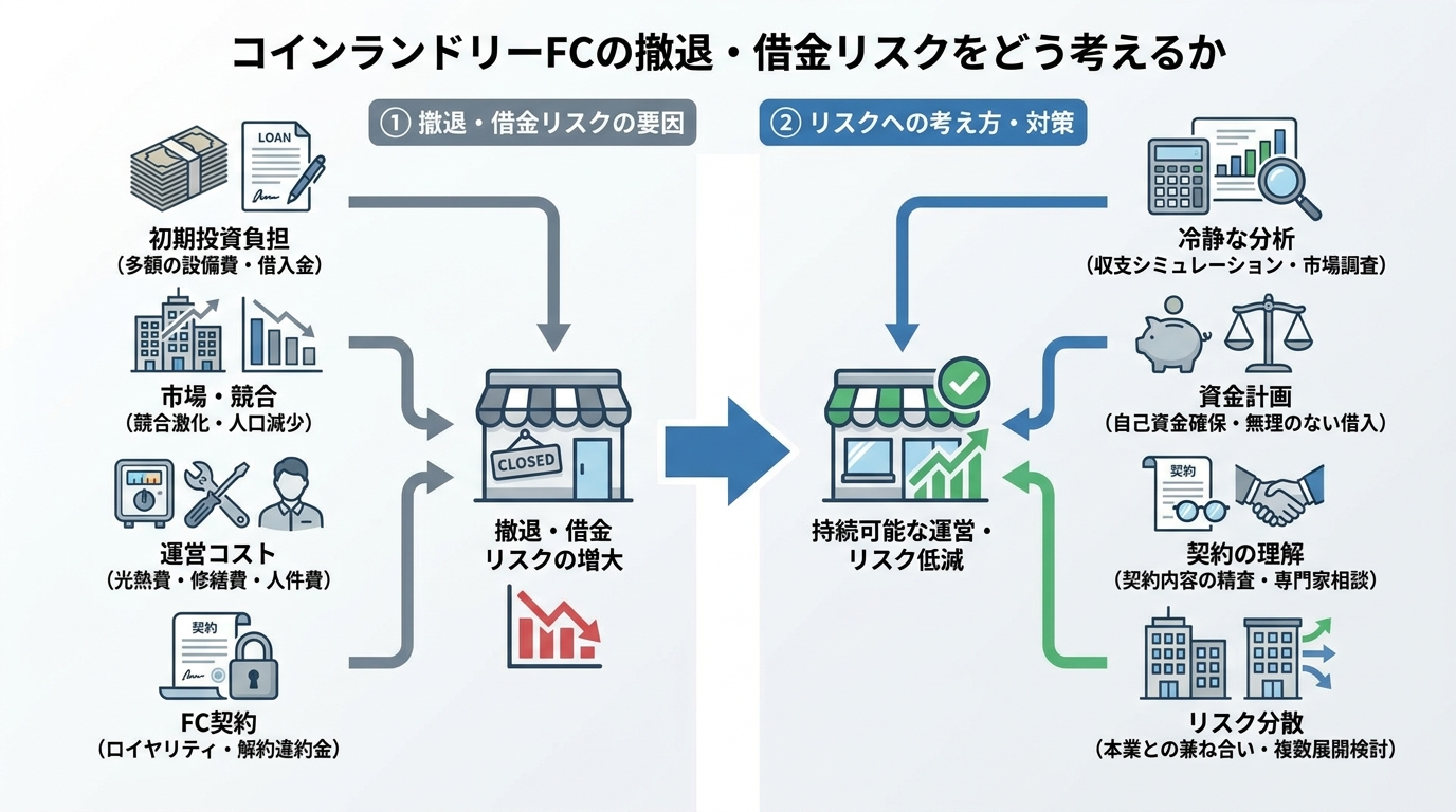 コインランドリーFCの撤退・借金リスクをどう考えるか