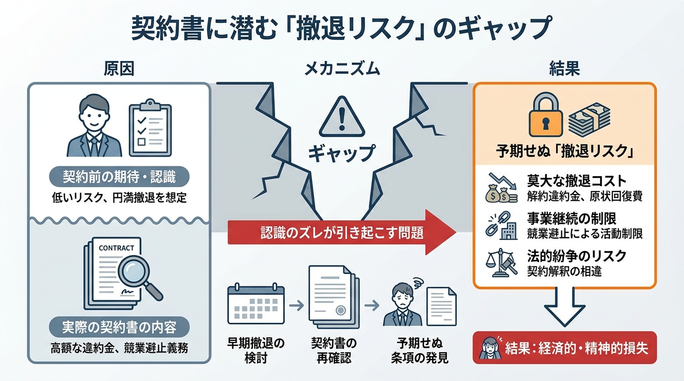 契約書に潜む「撤退リスク」のギャップ