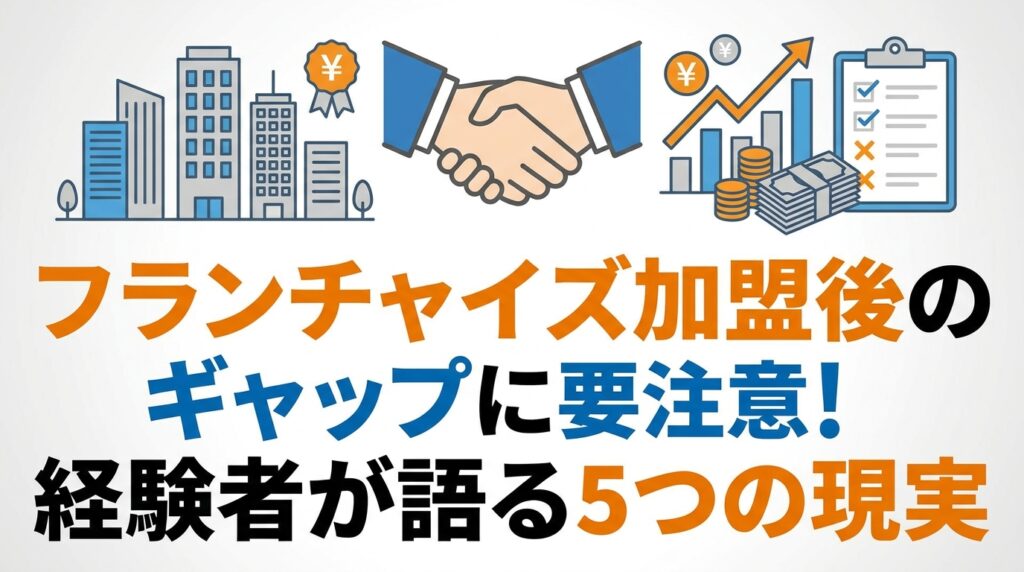 フランチャイズ加盟後のギャップに要注意！経験者が語る5つの現実