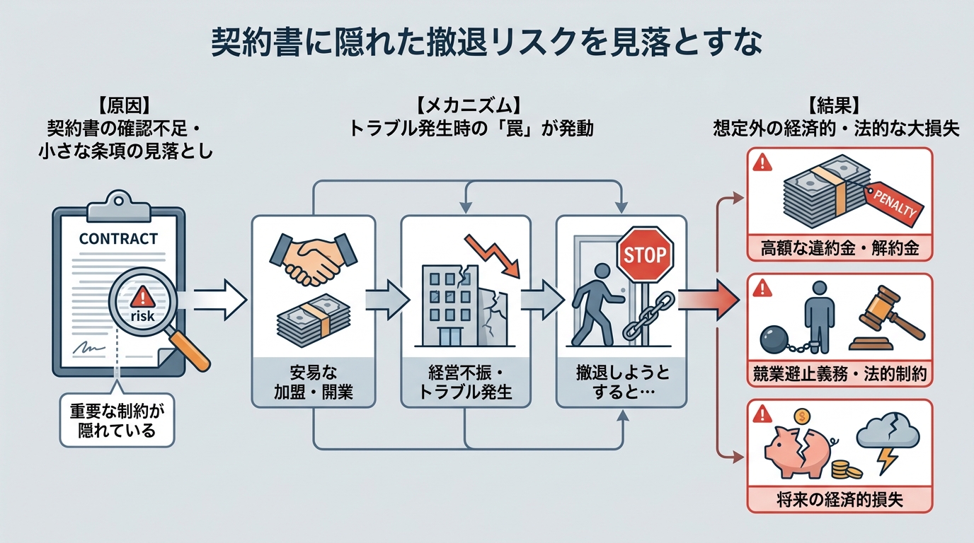 契約書に隠れた撤退リスクを見落とすな