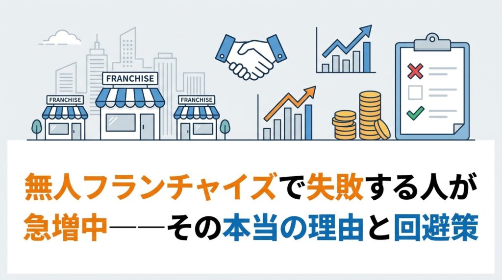 無人フランチャイズで失敗する人が急増中——その本当の理由と回避策