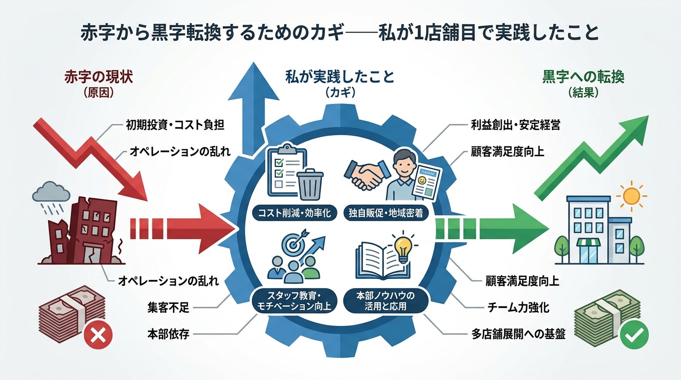 赤字から黒字転換するためのカギ——私が1店舗目で実践したこと
