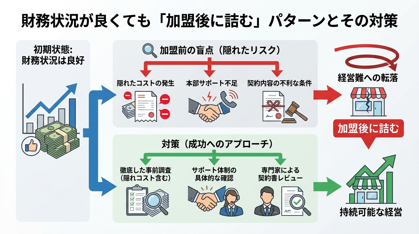 財務状況が良くても「加盟後に詰む」パターンとその対策