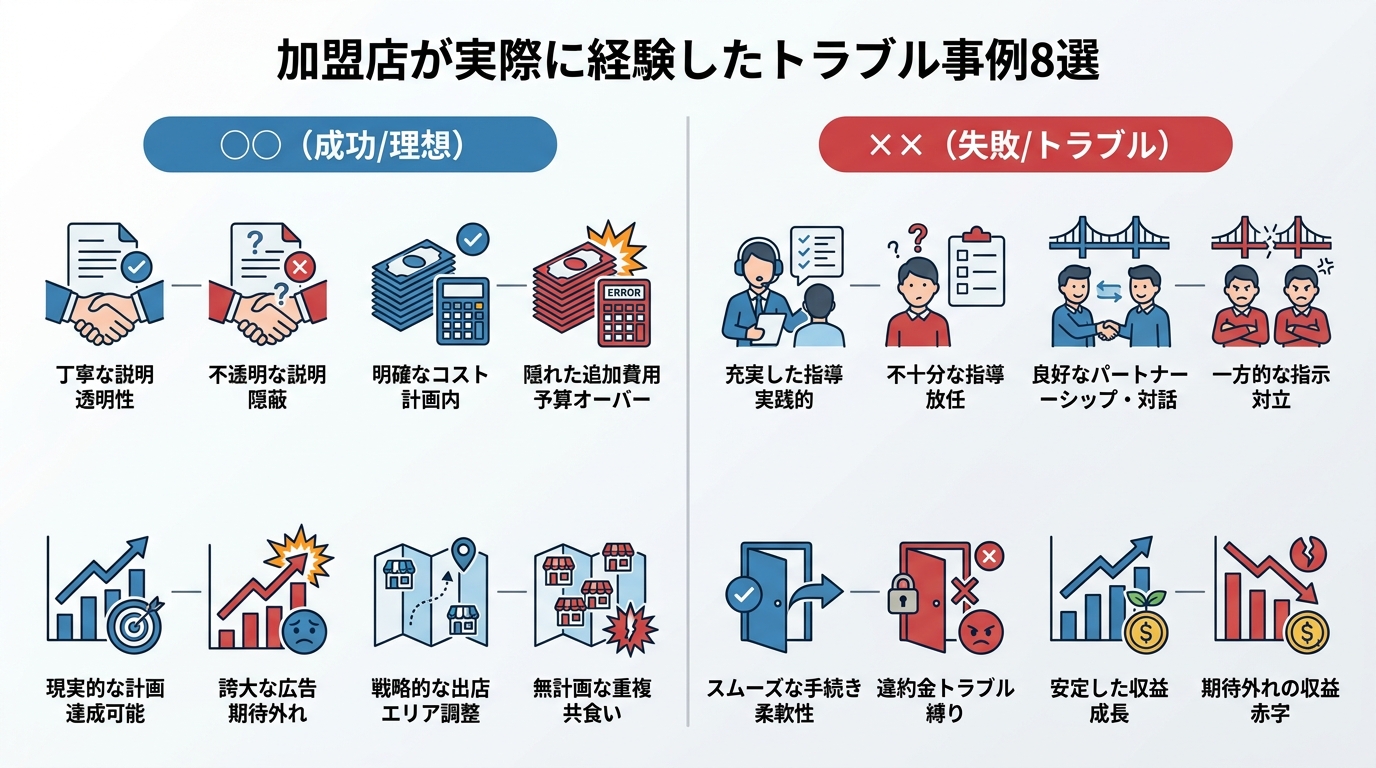 加盟店が実際に経験したトラブル事例8選
