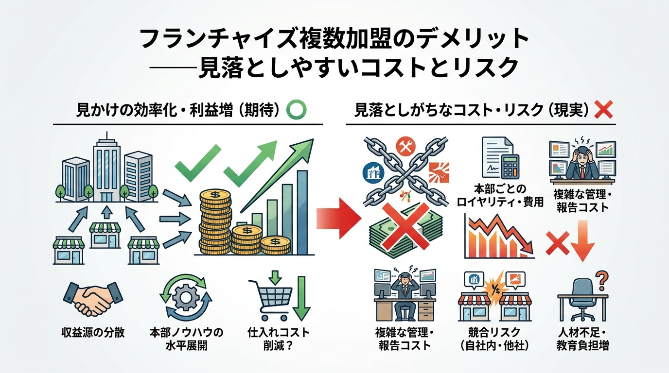 フランチャイズ複数加盟のデメリット——見落としやすいコストとリスク
