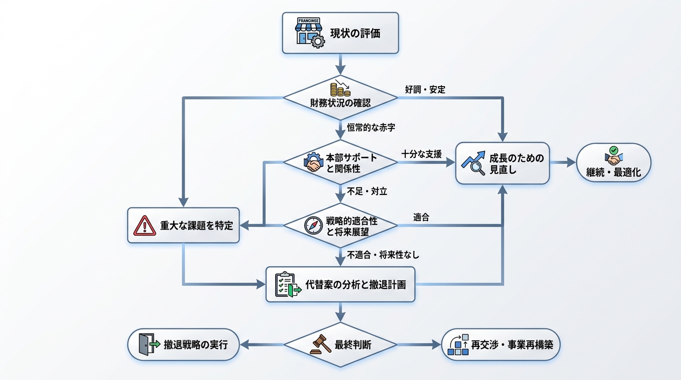 フランチャイズを撤退すべきタイミング｜判断基準を整理する