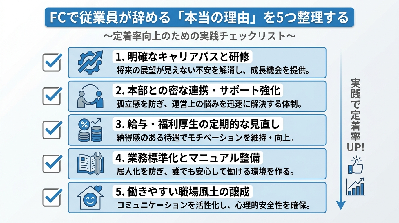 FCで従業員が辞める「本当の理由」を5つ整理する
