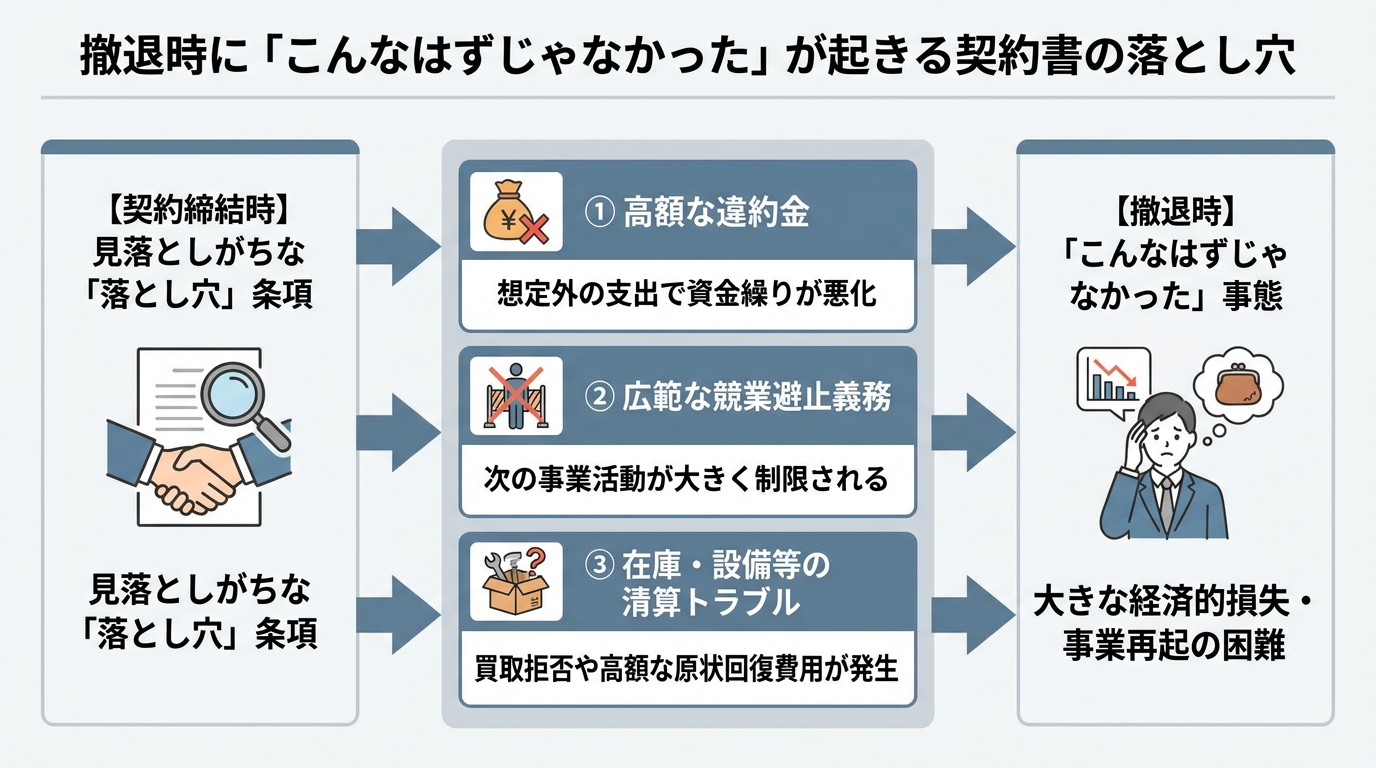 撤退時に「こんなはずじゃなかった」が起きる契約書の落とし穴