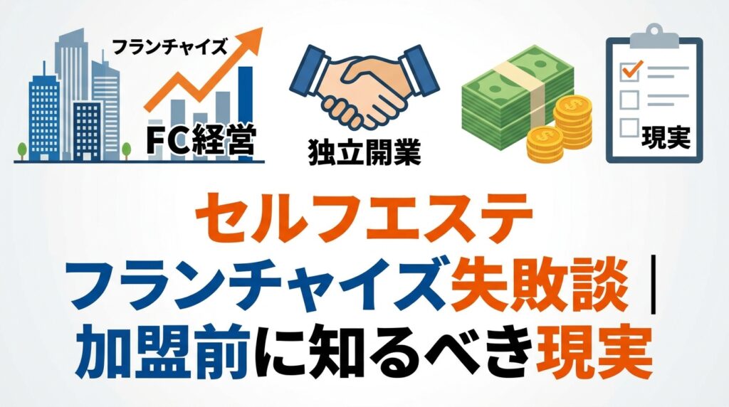 セルフエステ フランチャイズ失敗談｜加盟前に知るべき現実
